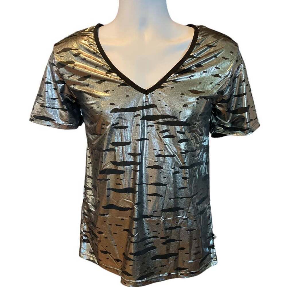 Andrew Christian Liquid Silver Tee Large